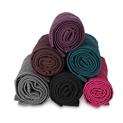 Charcoal Bleach Proof Salon Towels Pack of 12 - Highly Absorbent 100% Cotton Spa Face & Hair Towels for Stylists and Barbers
