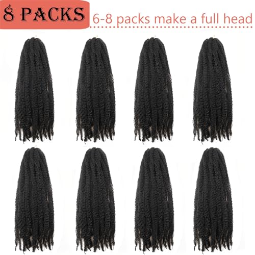 8 Packs Cuban Twist Braiding Hair - 24 Inches, 1B Variation of #1B / 24 Inch