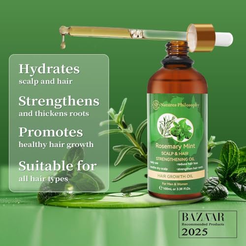 NP NATURES PHILOSOPHY Eyelash Growth Serum & Hair Growth Oil Set, Prostaglandin-Free Peptide Lash Serum and Aussie Rosemary Oil for Hair Growth, Thicker Fuller Lashes & Anti-Hair Loss for Men & Women