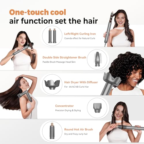 6-in-1 Foldable Hair Dryer Brush & Styler with Ionic Technology, Travel Bag