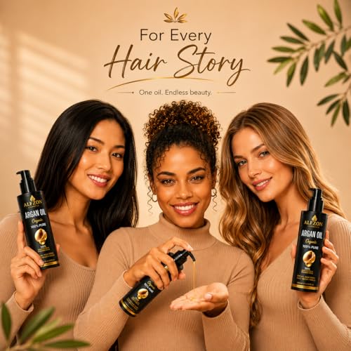 Pure Moroccan Argan Oil for Hair & Skin - 100% Cold Pressed, Organic, Multi-Use