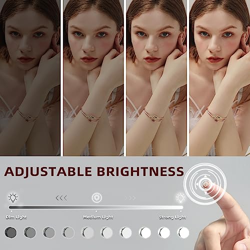 VANITII Hollywood Vanity Mirror with Lights USB Charging 22.8¡±*18.1¡± Lighted Makeup Mirror with 15 LED Bulbs Dimmable 3 Modes Tabletop for Cosmetic