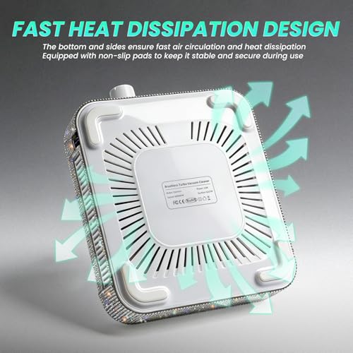 Mini Rechargeable Nail Dust Collector with White Finish - Powerful Suction & Portable Design