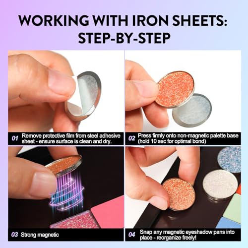 Magnetic Makeup Palette Set with 4 Layers, Spatula & Metal Stickers