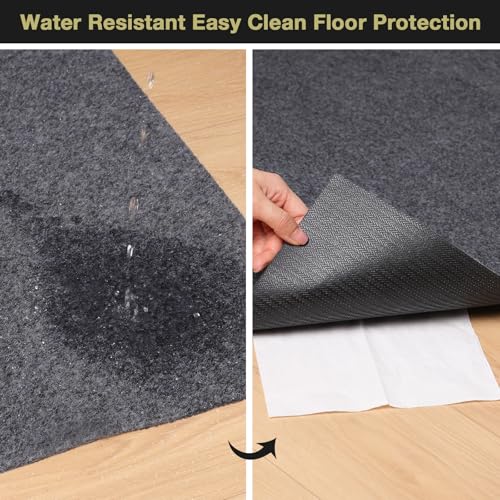Non-Slip Rug Pad 5x7 1/8" Thick Waterproof Felt Underlay for Hardwood Floors