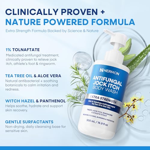 Hermon Antifungal Body Wash for Jock Itch (2 Packs Body Wash)
