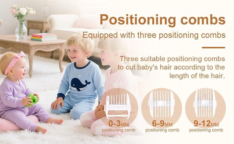 Baby Hair Clippers with Vacuum & Silent Operation - Cordless Water-Resistant Trimmer for Fine & Curly Hair