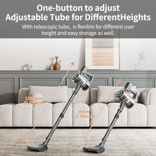 Cordless Stick Vacuum Cleaner with 23KPa Suction, Long Battery Life, Lightweight for Home & Pet Hair