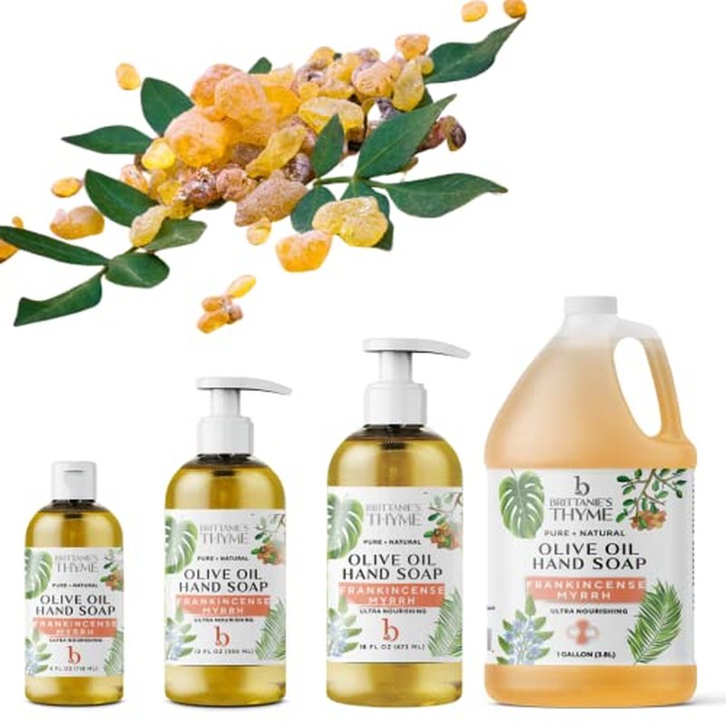 Brittanie¡¯s Pure Castile Liquid Soap Refill, Frankincense, 12 Ounce 3 Pack | Dish Soap, Hair & Body, Home, Gentle and Pure, Made with Natural Luxurious Oils, Vegan & Gluten Free Non-GMO