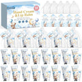 50 Pack Bear Lip Balm and Hand Cream Gift Sets for Baby Shower & Party Favors - Coconut & Milk Scent, KONEUK