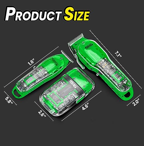 Green DSP 3-in-1 Cordless Hair Clipper Trimmer Shaver Kit for Men with Travel Case