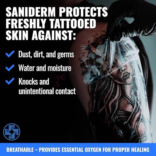 Saniderm Tattoo Aftercare Bandage 4 x 4 Inch Small Pack - 10 Sheets