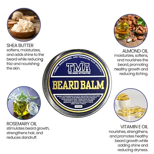 Men's Beard Balm Moisturizing Styling Butter with Shea & Beeswax - 2oz