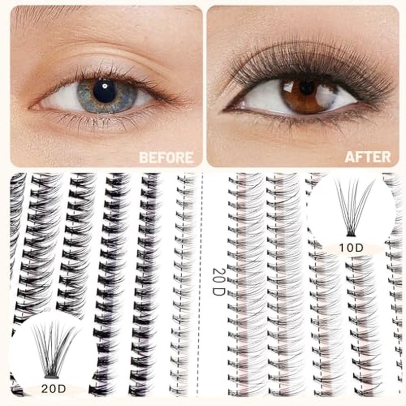 10D /20D Mixed, 0.07mm /0.10 mm Mixed, 8-12mm,10-14mm,12-16mm,14-18mm,16-20mm and Under Eyelashes Mixed C Curl Natural False Eyelash Extension Soft Lashes Individual Eyelashes (8-12mm Mixed)