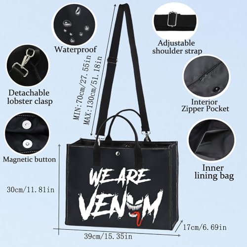 BWWKTOP Spider Hero Cosmetic Makeup Bag Villain Movie Fans Gift We Are Venom Makeup Zipper Pouch Bag (WE ARE VE BG)