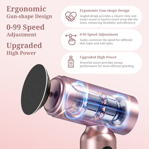 Pelcas Electric Foot Callus Remover with LED Screen & 2-in-1 Pedicure Kit