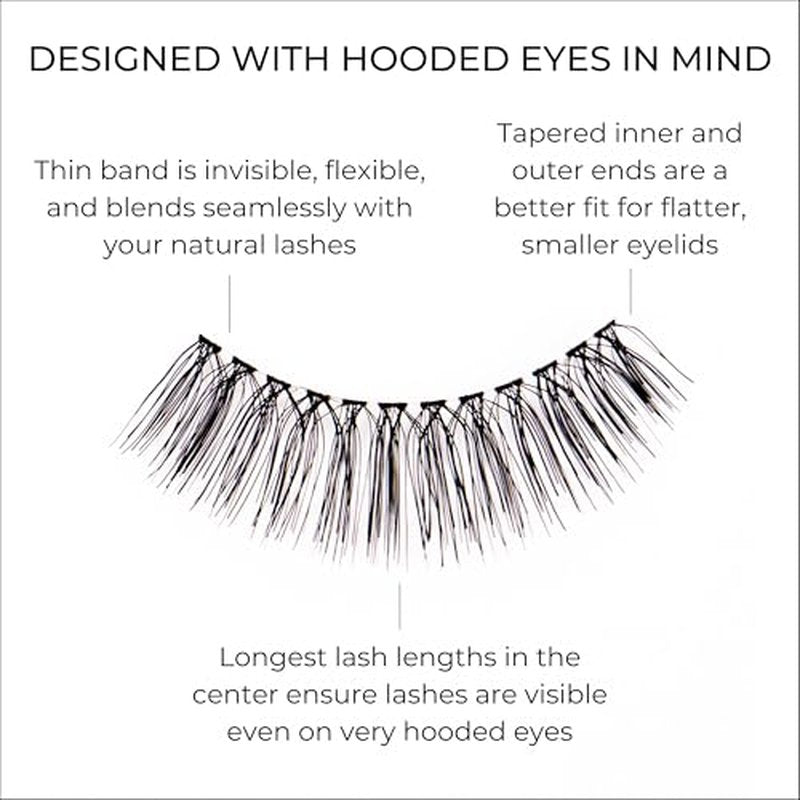 Best False Lashes for Hooded Eyes - Natural Real Hair Strip Eyelashes - Weightless Comfortable Practical - Medium Plus Style - Hannah Cho Beauty