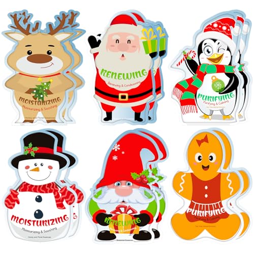 36 Pack Christmas Face Masks Set - Holiday Skincare Facial Sheet Masks for Women & Men - Festive Stocking Stuffer