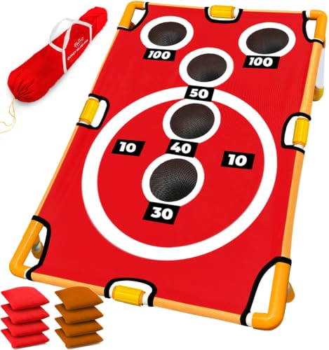 Outdoor Cornhole Set with 15+ Games and Carrying Bag - Kids & Adults Yard Game