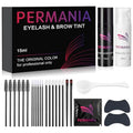 PERMANIA Lash Color Kit, Natural Black 15 ml for Lashes and Brows with Detailed Instruction Eyebrow Color for Beginners, Salon Grade