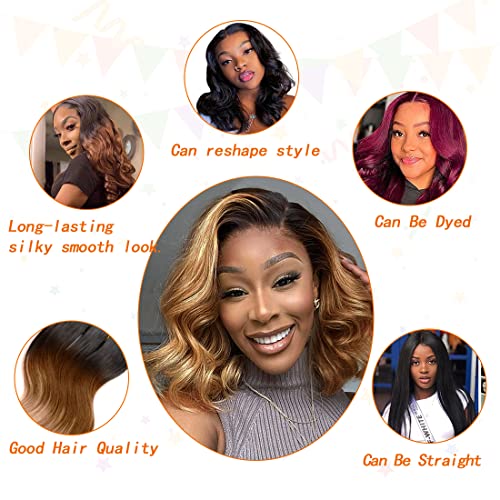 Hengya 8 8 8 8 / 1B/30 Ombre Body Wave Human Hair Bundles 12A Virgin Short Extensions
