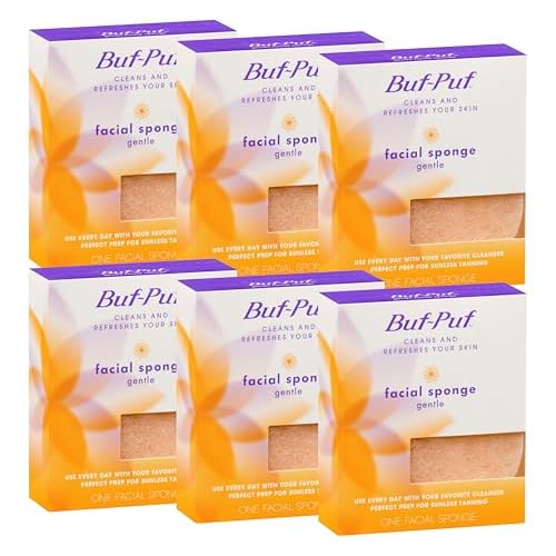 Buf-Puf Reusable All-Purpose Facial Sponge, Gentle (Pack of 6)