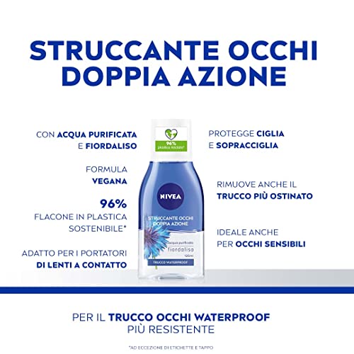 NIVEA Double Action Eye Makeup Remover 4-Pack - Waterproof & Sensitive Skin