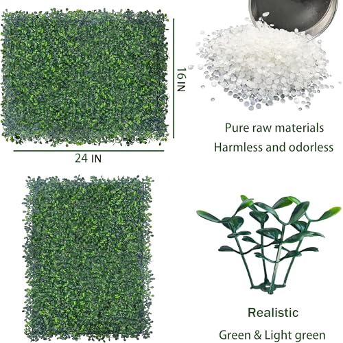 ODTORY Artificial Hedge Privacy Fence Screen 16x24 Inches, 12 Panels, 32 sqft