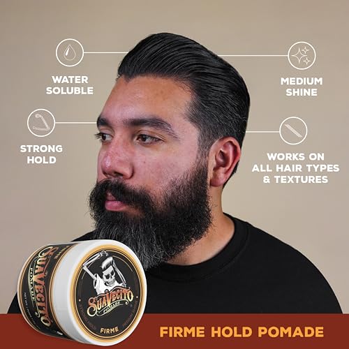 Suavecito Pomade Firme Strong Hold Hair Styling Pomade with Deodorant & Body Soap Bundle