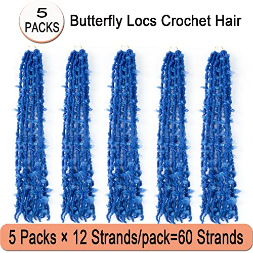 Blue Butterfly Locs Crochet Hair 30 Inch - 5 Pack, Natural & Tangle-Free