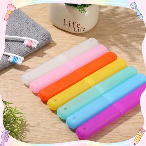 30 Pcs Portable Toothbrush Cases for Kids - Colorful Travel Toothbrush Holders