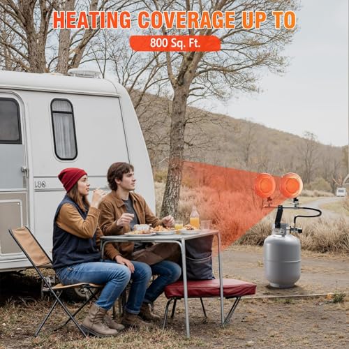 Silver Double Tank Top Propane Heater 30,000 BTU Portable Radiant Heater
