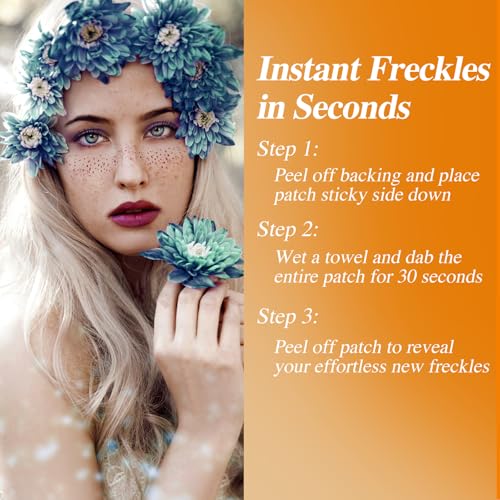 Rose Gold Freckle Patches - 12 Count Cosmetic Speckles - Self-Adhesive Face Decor, Cute Glitter Makeup Accessories for Women, Glam Up Your Look with Makelip Patches