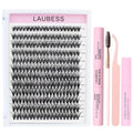 Lash Extension Kit 40D Clusters With Bond, Seal, Remover, Tweezers, Brush - DIY Individual Eyelashes Waterproof Set (40D-0.07D-9-16Mix)
