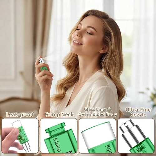 MUB 10pcs Perfume Travel Refillable Atomizer Bottle 5ml Glass Overmolding Leak-Proof Spray Bottle Atomizer Sprayer for Perfume Cologne Mini Travel Size Empty Portable Dispenser with Refill Tool Kit