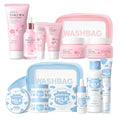 Sakura & Milk Skincare Set for Teens & Kids, 15 PCS Complete Day & Night Face Routine Kit for Girls & Office Worker, Hydrating, Shrink Pores, Perfect Gift Set for Self Care, Birthday, Party