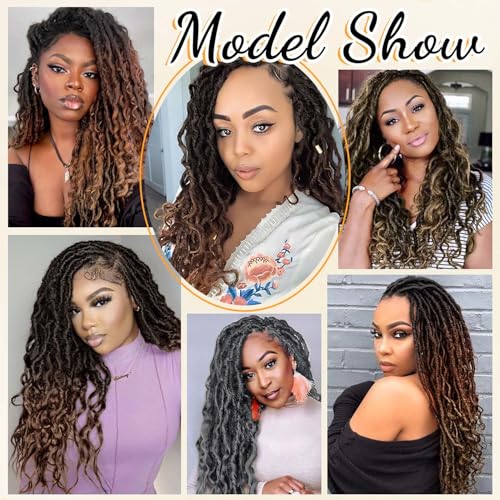 24 Inch Dreadlocks Crochet Hair Extensions Pack of 6 - Goddess Locs Braids 1B/30#