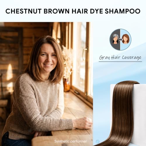 Ivnil Chestnut Brown Hair Dye Shampoo 3-in-1 for Men & Women