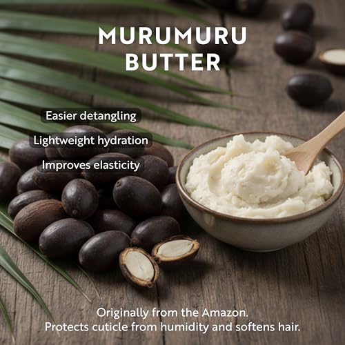 Anti-Frizz Shampoo & Conditioner Set with Murumuru Butter & Vegan Keratin – 12 Fl Oz Each, 2-Pack