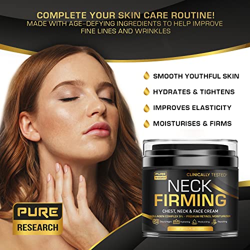 Neck Firming Cream - Anti Wrinkle Cream - Saggy Neck Tightener & Double Chin Reducer Cream - Collagen & Retinol Skin Tightening Cream - Anti Aging Moisturizer for Neck & D?collet? 3.4oz