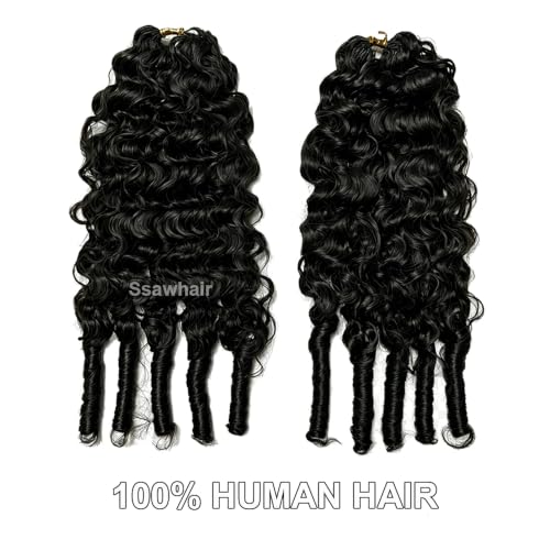 Ssawhair 22 Inch Water Curl Crochet Human Hair Extensions 60g Pre-Separated