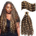 Licoville Ombre Braiding Hair 4/27 Boho Curly Bundles 18 Inch - Human Hair
