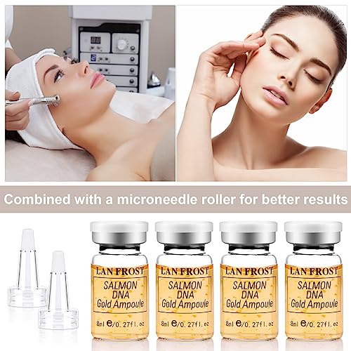 BB Facial Starter Kit Serum Hyaluronic Acid Essence Skin Care Set, Salmon DNA Glod Ampoule 0.27oz 12 Vials, Glow Repair Kit with 7 Different Peptides