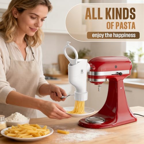 Pasta Press Attachment for KitchenAid Stand Mixer with 7 Discs