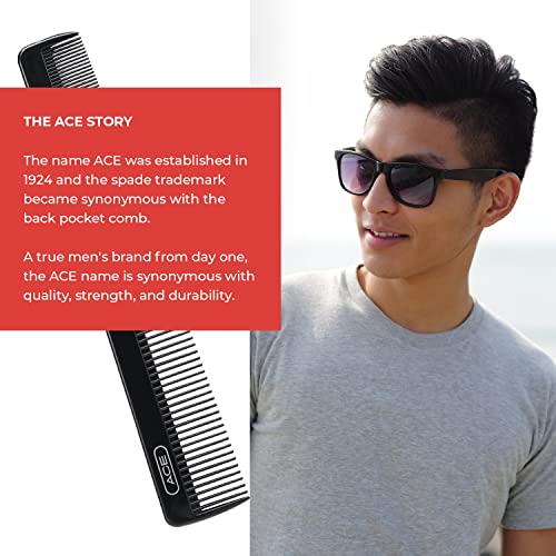 GOODY ACE ACE All Purpose Hair Comb - 7 Inch, Black - Great for All Hair Types - Fine Comb Teeth for Thin to Medium Hair,61286, 1 Count (Pack of 1)