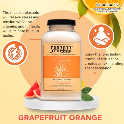 Spa Bath Crystals - Grapefruit Orange Aromatherapy & Anti-Inflammatory Benefits