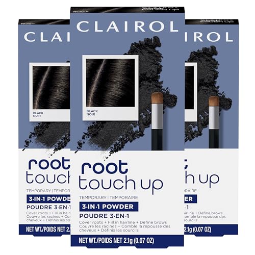 Root Touch-Up Concealing Powder Pack of 3 - Black, 0.07 Ounce Each