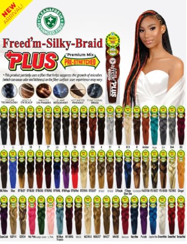Off Black Silky Braiding Hair 24” Pre-Stretched 5 Pack - Natural Look & Easy to Install