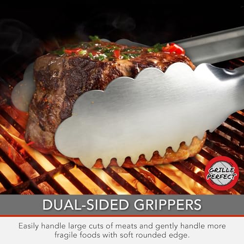 24-Inch Heavy Duty Stainless Steel Grill Spatula & Tongs Set for Outdoor Cooking