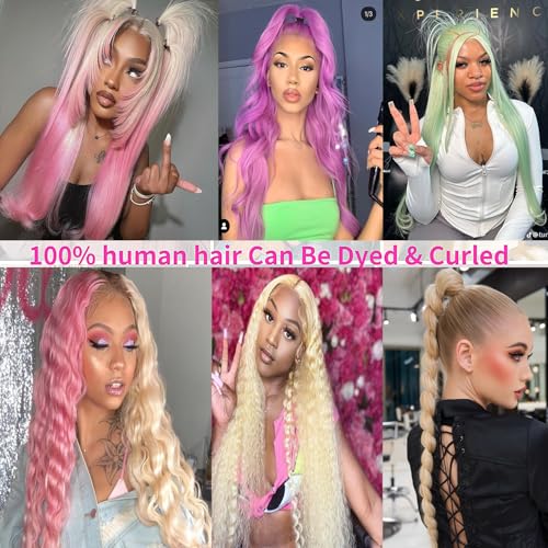 Blonde Lace Front Wigs 13x6 HD Human Hair 200% Density 28 Inch - Unprocessed, Pre Plucked, Glueless
